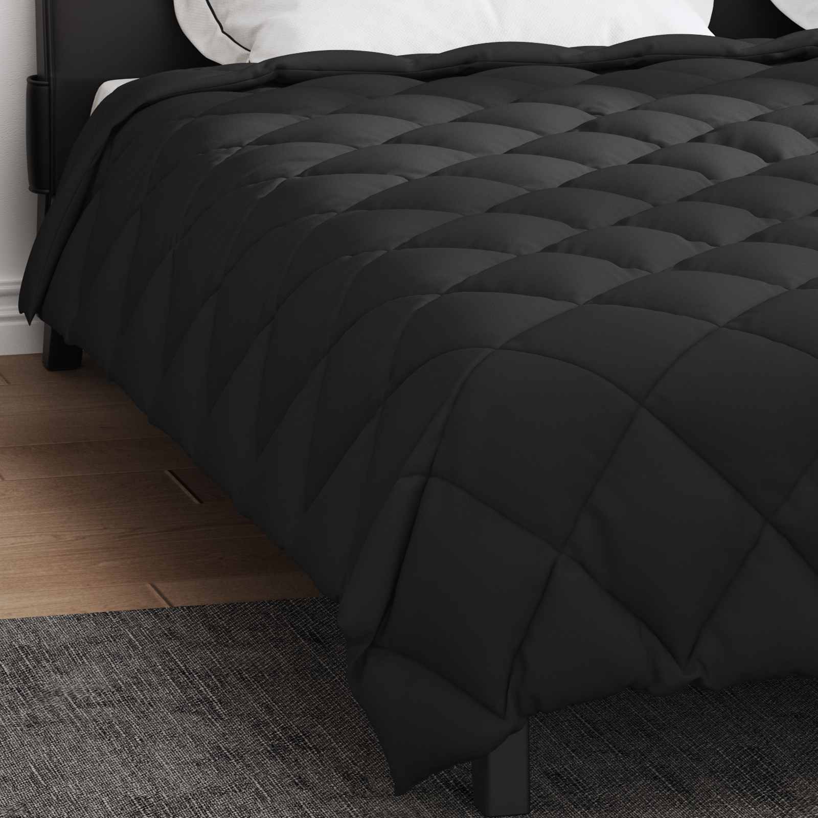 Winterbettdecke 220 x 240 cm 450 g/m² Schwarz