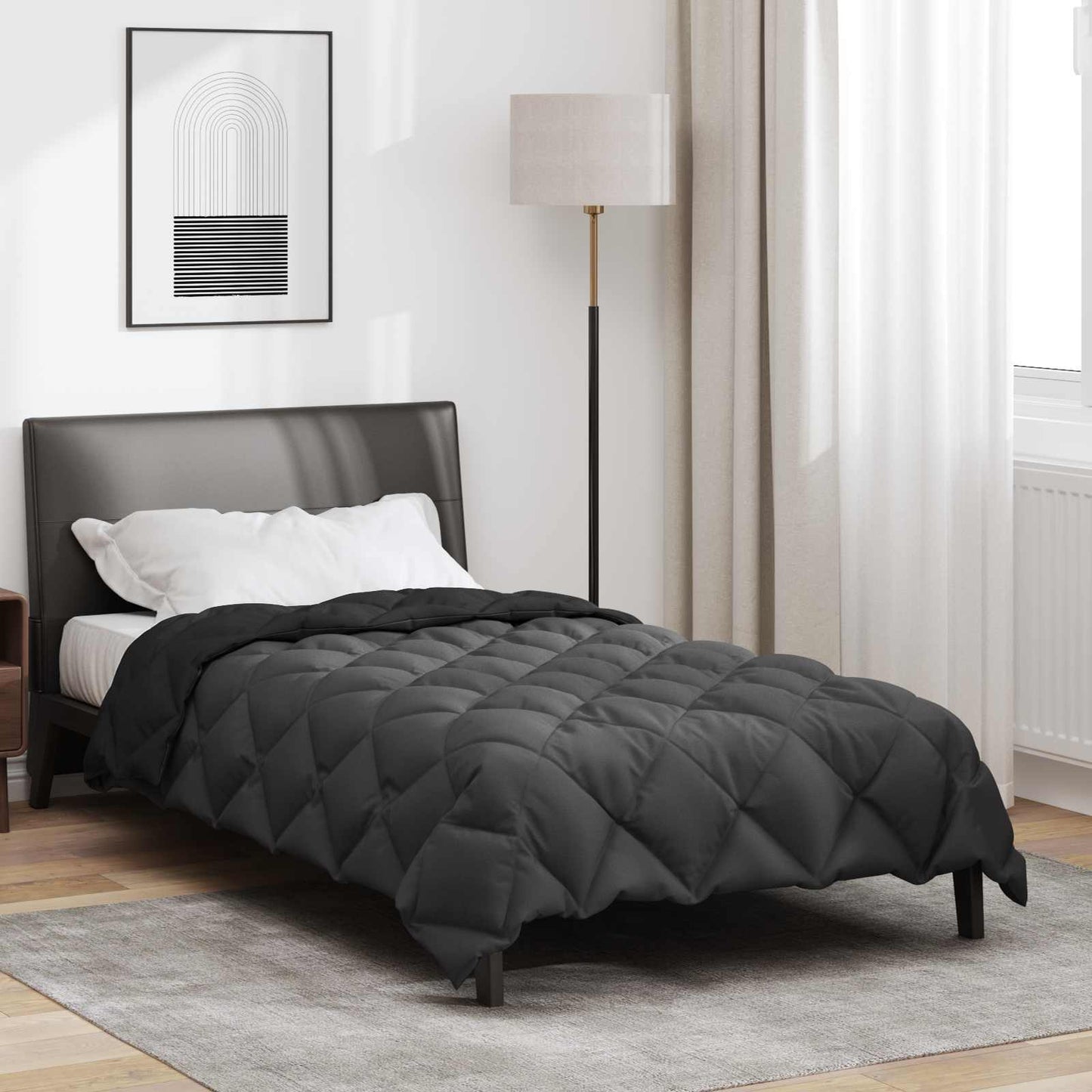 Winterbettdecke 135 x 200 cm 450 g/m² Schwarz und Anthrazit