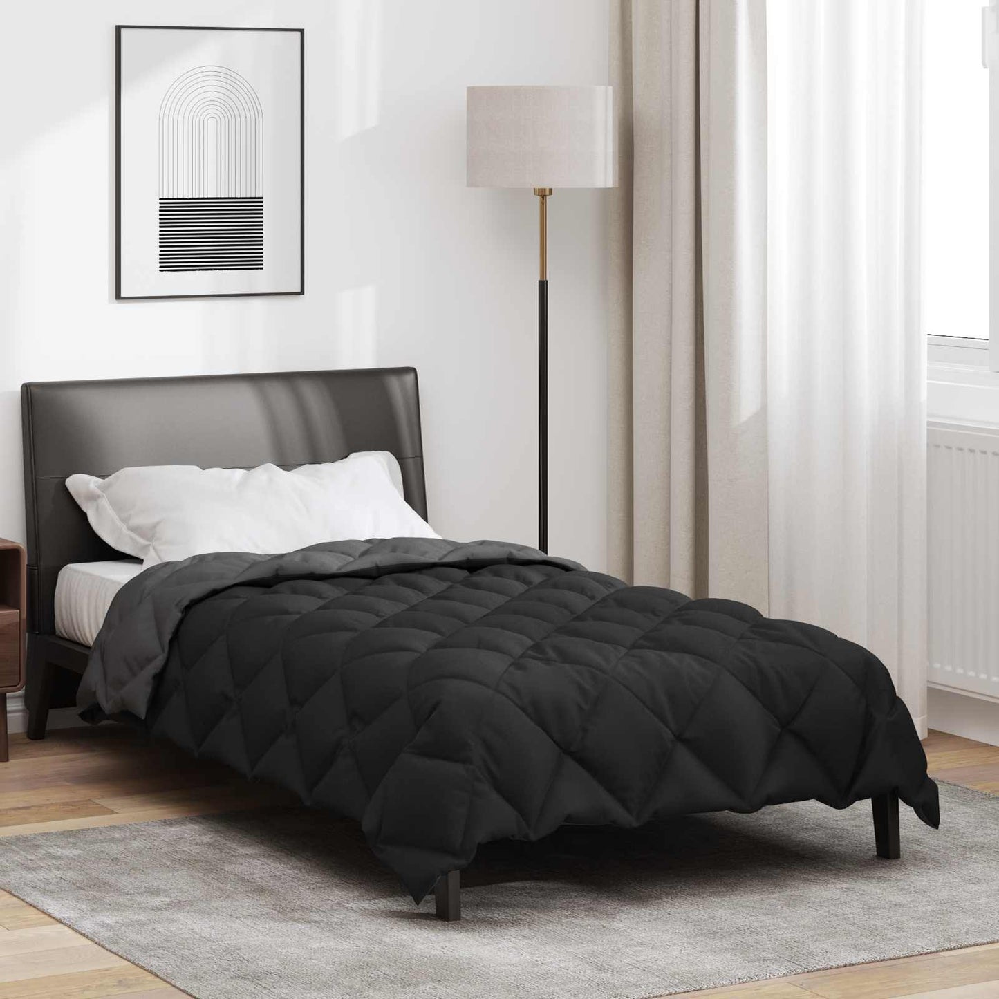 Winterbettdecke 135 x 200 cm 450 g/m² Schwarz und Anthrazit