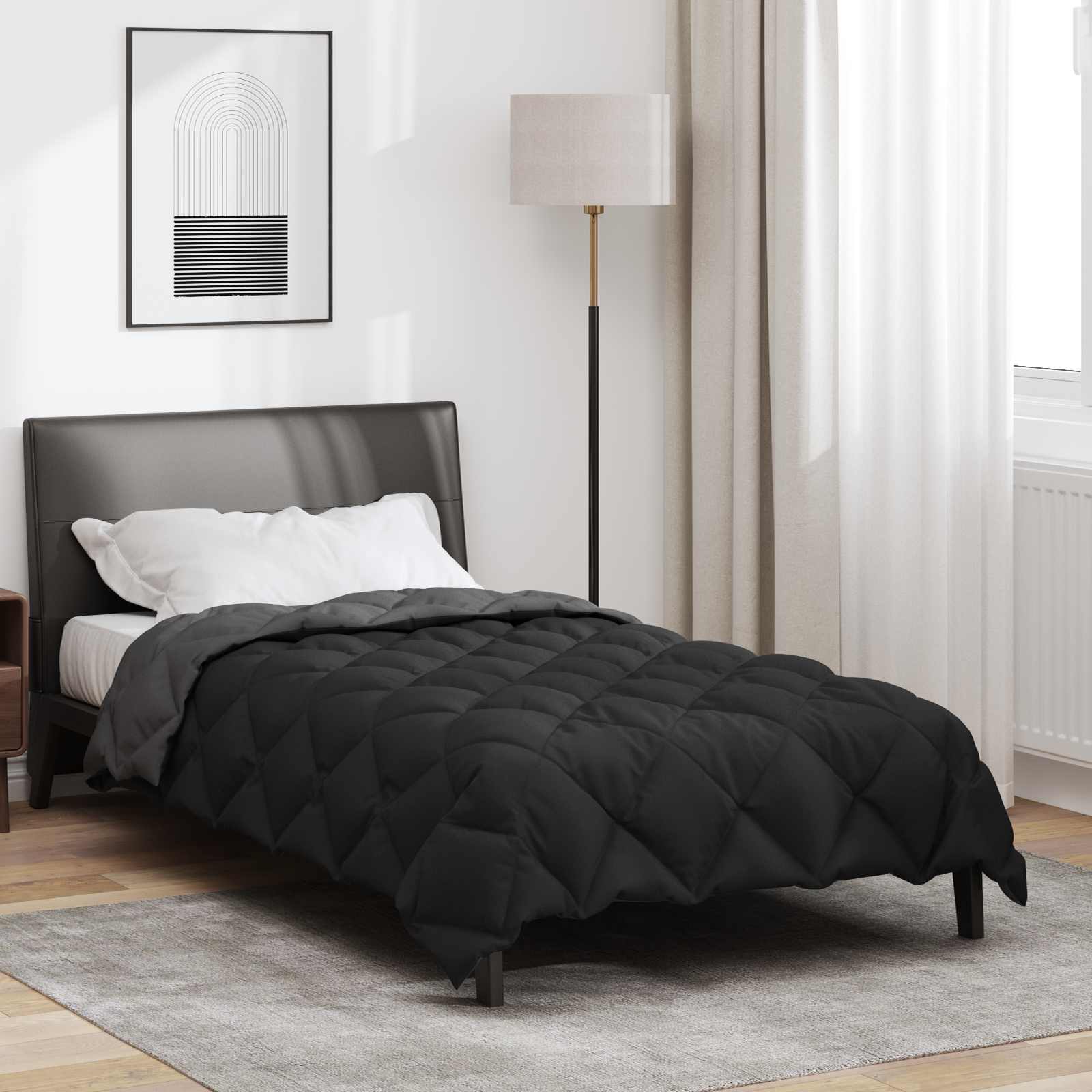 Winterbettdecke 135 x 200 cm 450 g/m² Schwarz und Anthrazit