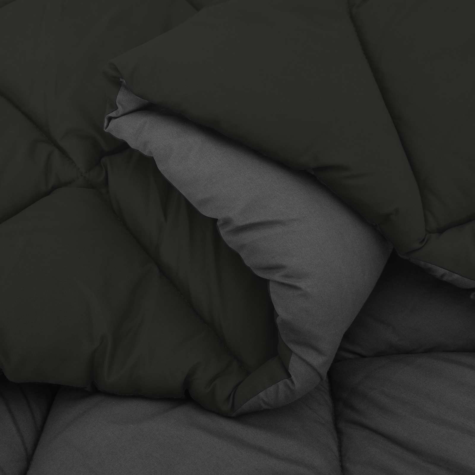 Winterbettdecke 200 x 200 cm 450 g/m² Schwarz und Anthrazit