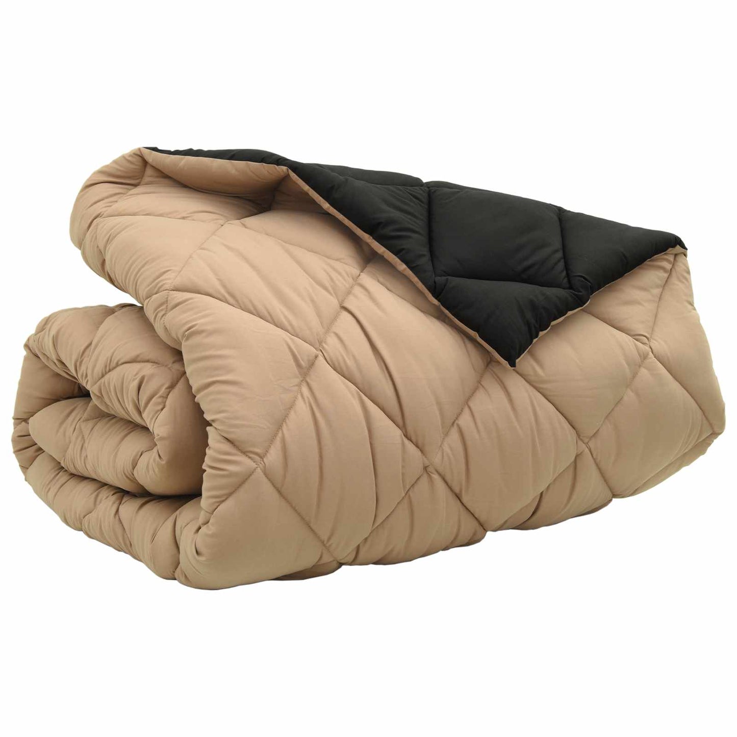 Winterbettdecke 200 x 200 cm 450 g/m² Schwarz und Taupe