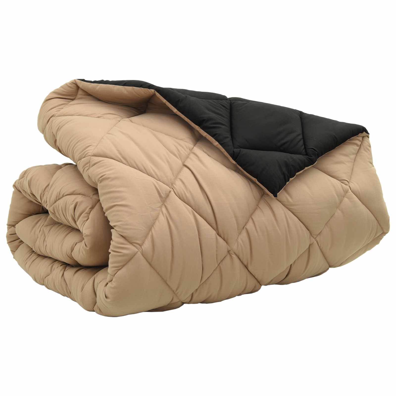 Winterbettdecke 200 x 200 cm 450 g/m² Schwarz und Taupe