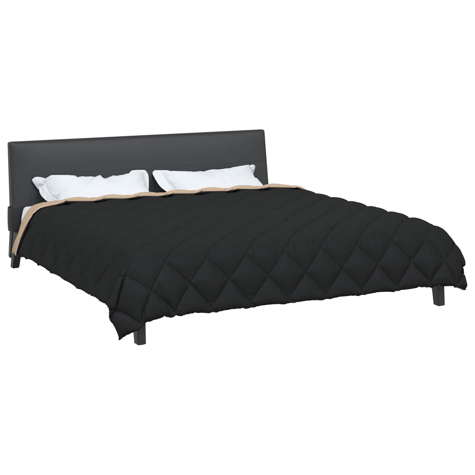 Winterbettdecke 200 x 200 cm 450 g/m² Schwarz und Taupe