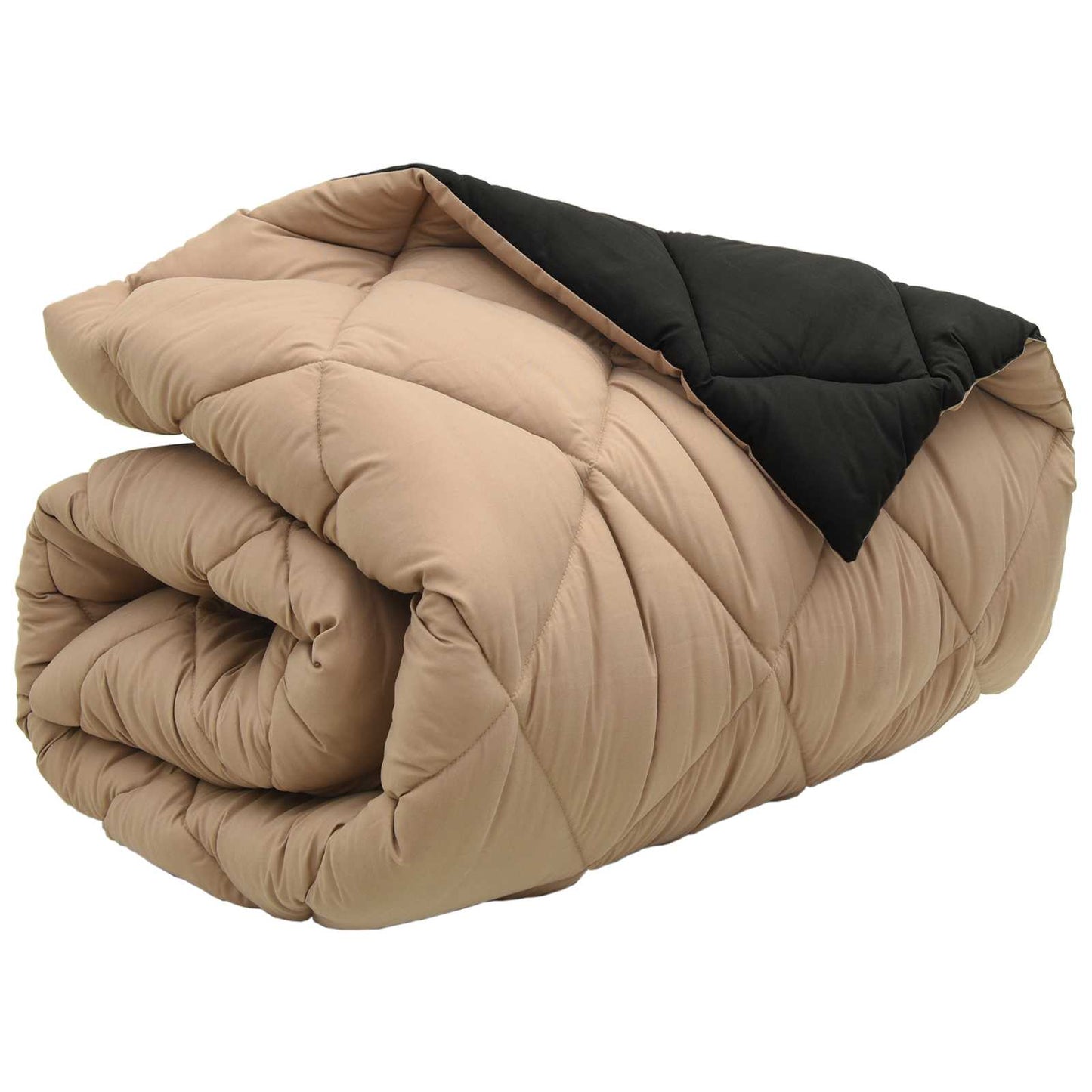Winterbettdecke 155 x 220 cm 450 g/m² Schwarz und Taupe