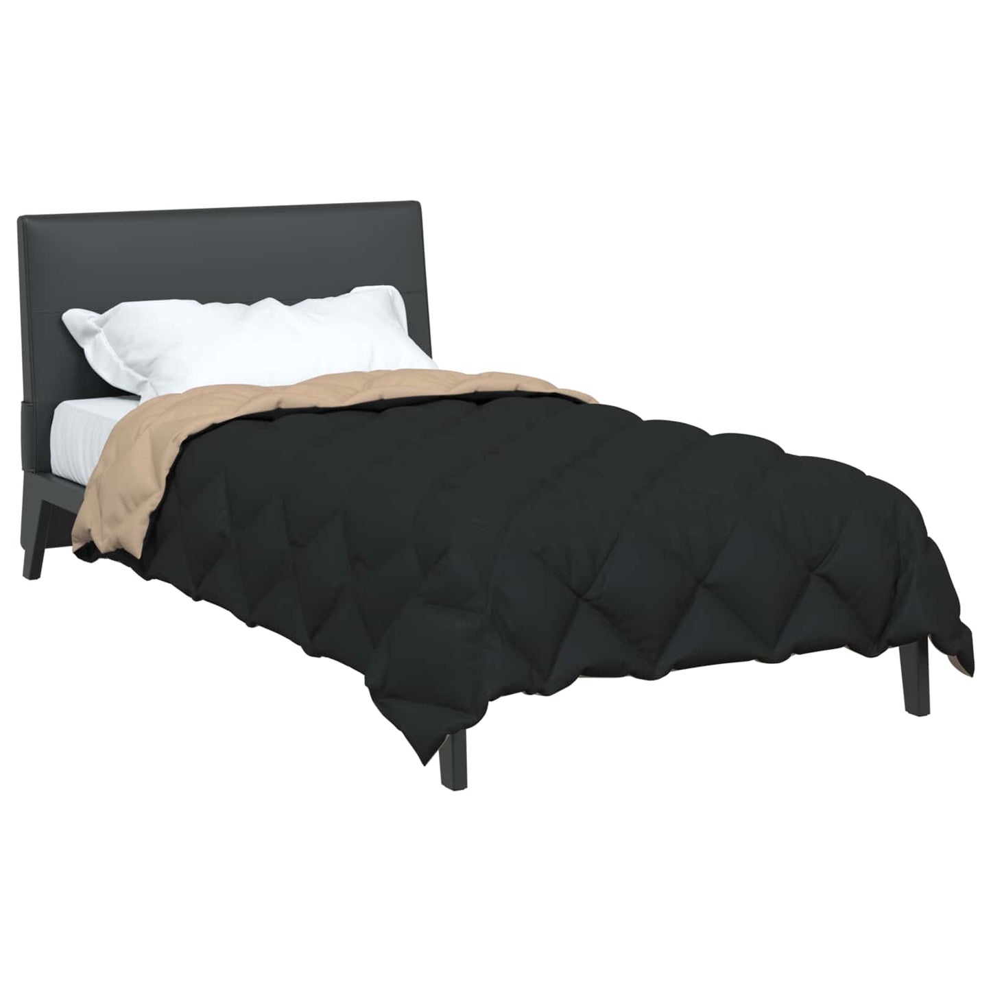 Winterbettdecke 155 x 220 cm 450 g/m² Schwarz und Taupe