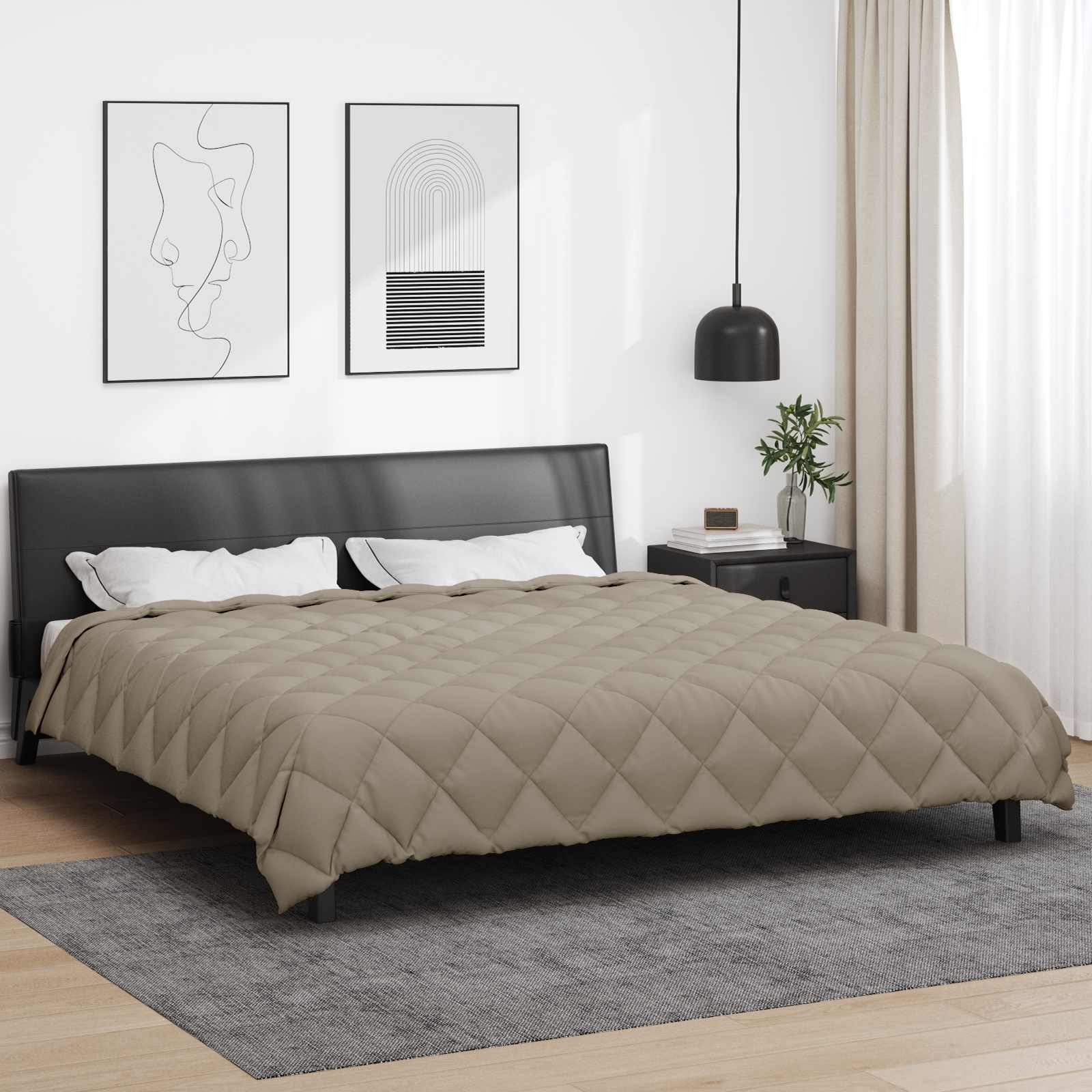 Winterbettdecke 200 x 200 cm 450 g/m² Hellgrau