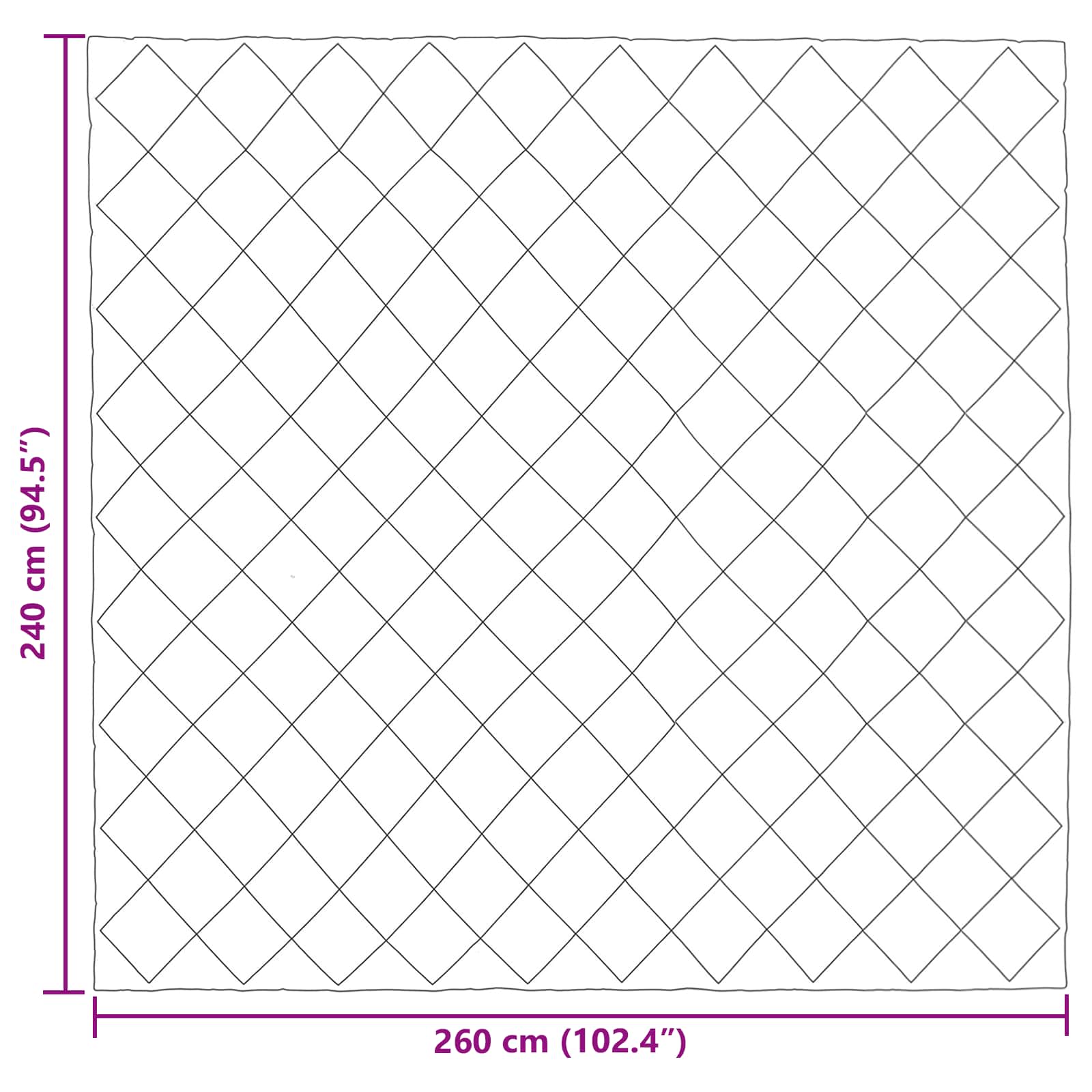 Winterbettdecke 240 x 260 cm 450 g/m² Hellgrau