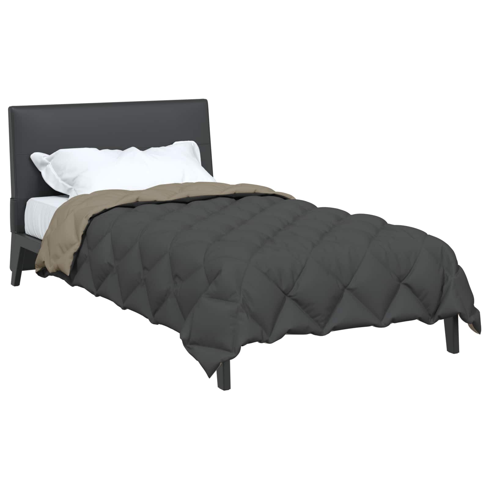 Winterbettdecke 135 x 200 cm 450 g/m² Hellgrau und Anthrazit