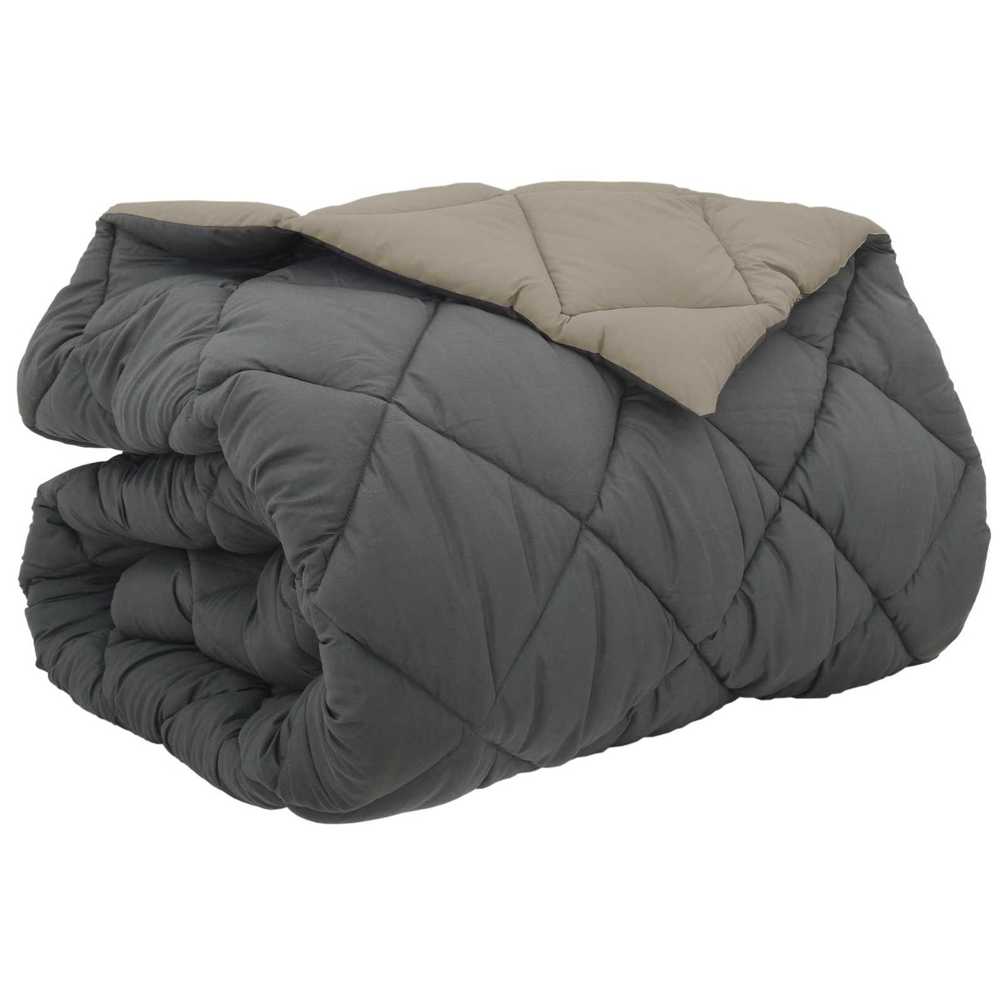 Winterbettdecke 200 x 200 cm 450 g/m² Hellgrau und Anthrazit