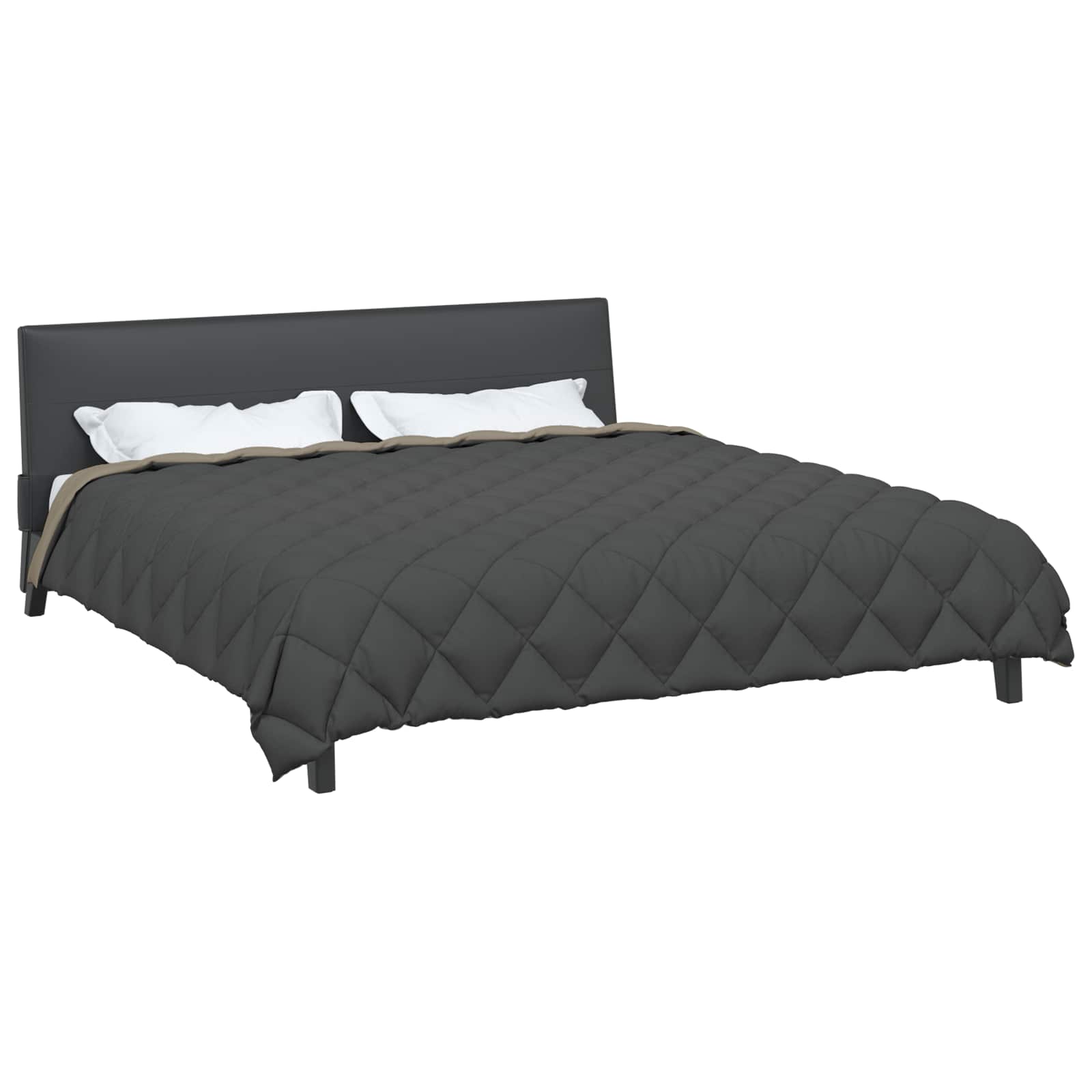 Winterbettdecke 200 x 200 cm 450 g/m² Hellgrau und Anthrazit