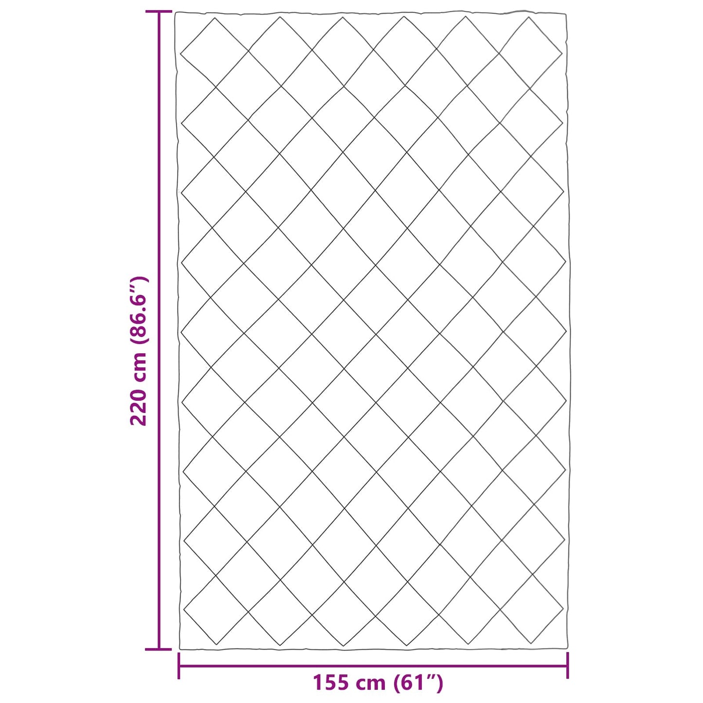 Winterbettdecke 155 x 220 cm 450 g/m² Hellgrau und Anthrazit