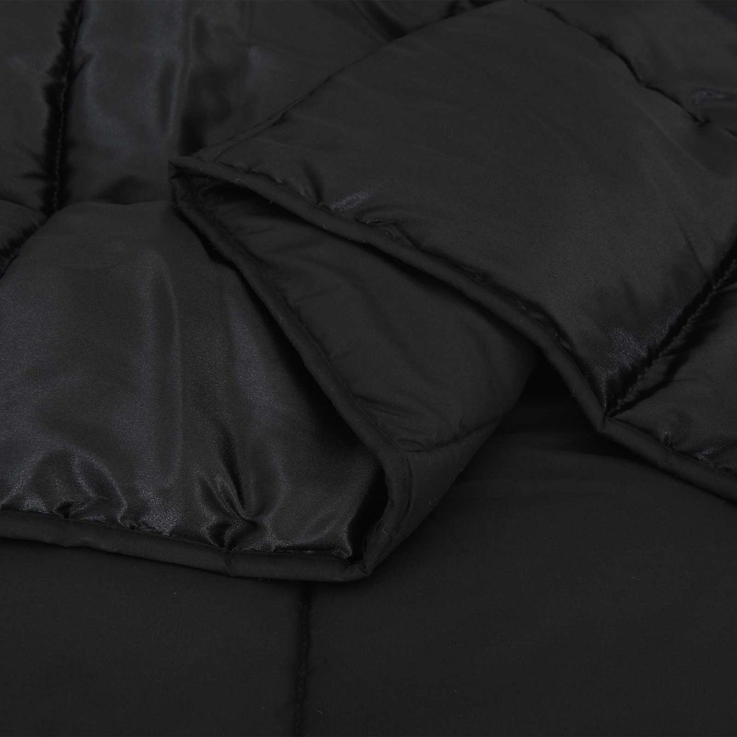 Sommerdecke Schwarz 135 x 200 cm Satin und Mikrofaser
