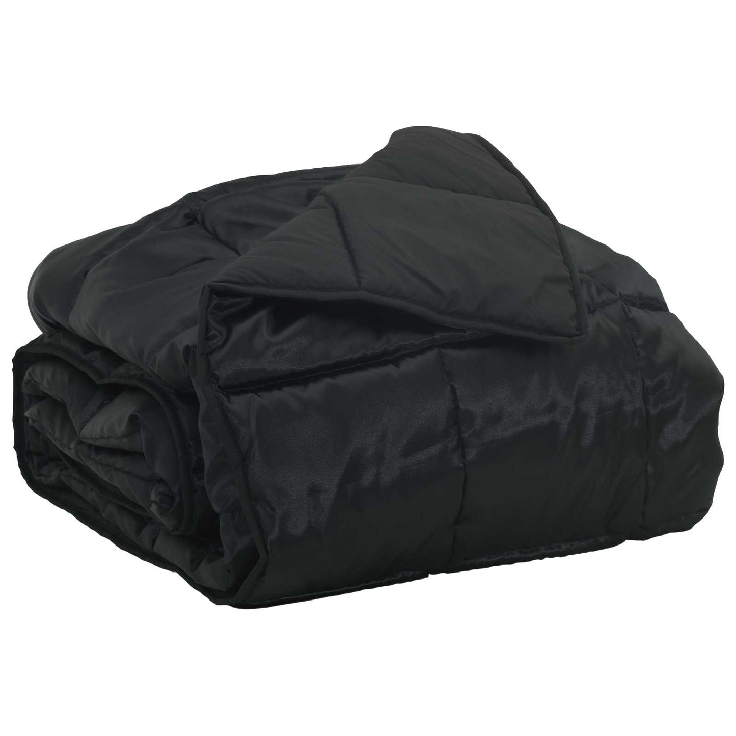 Sommerdecke Schwarz 200 x 200 cm Satin und Mikrofaser