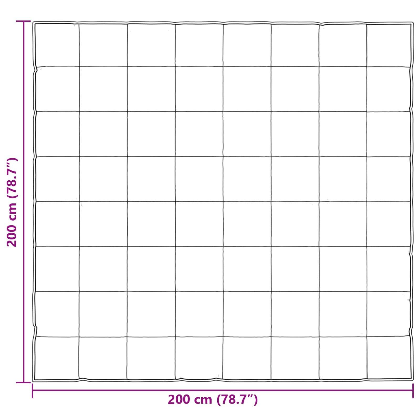 Sommerdecke Schwarz 200 x 200 cm Satin und Mikrofaser