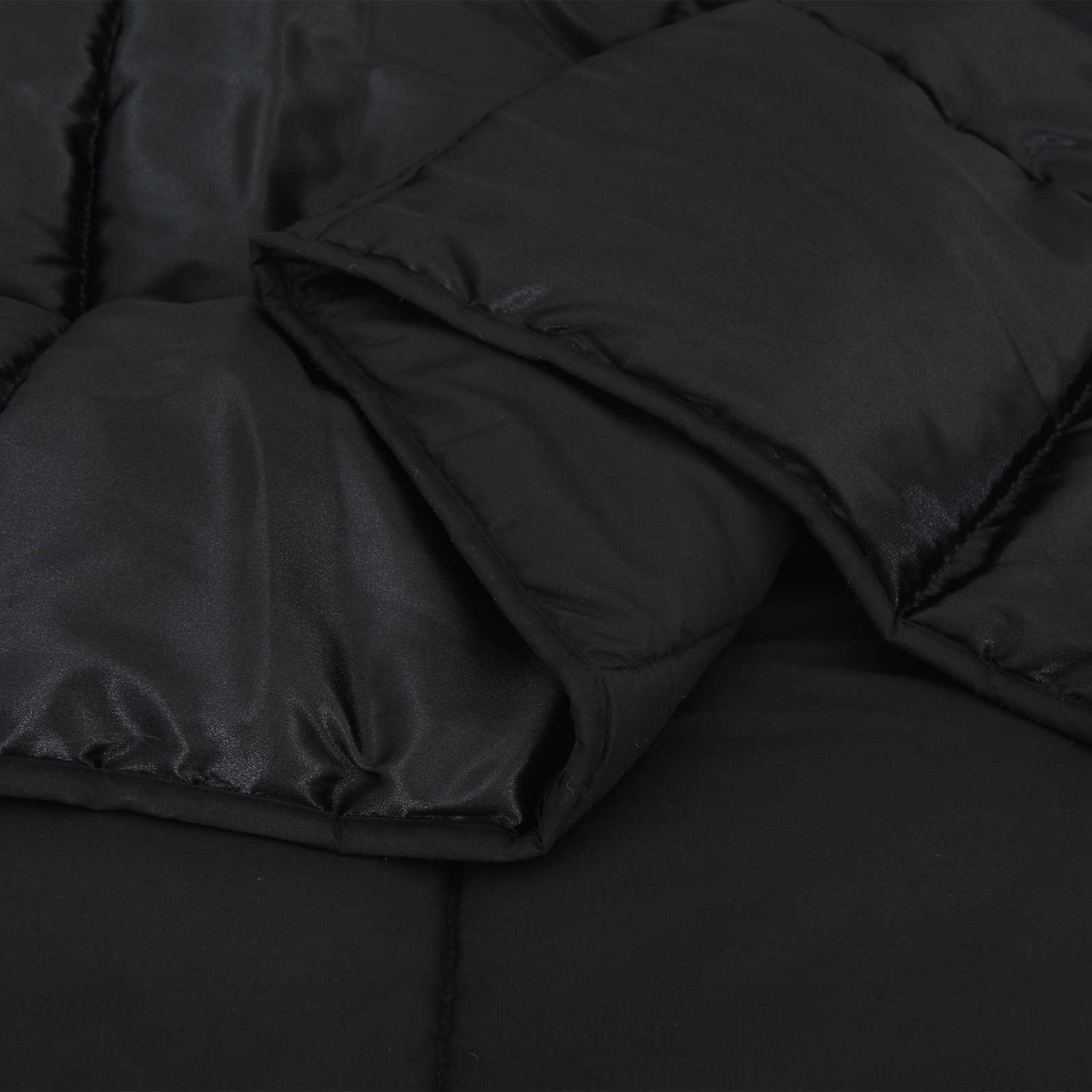 Sommerdecke Schwarz 220 x 240 cm Satin und Mikrofaser