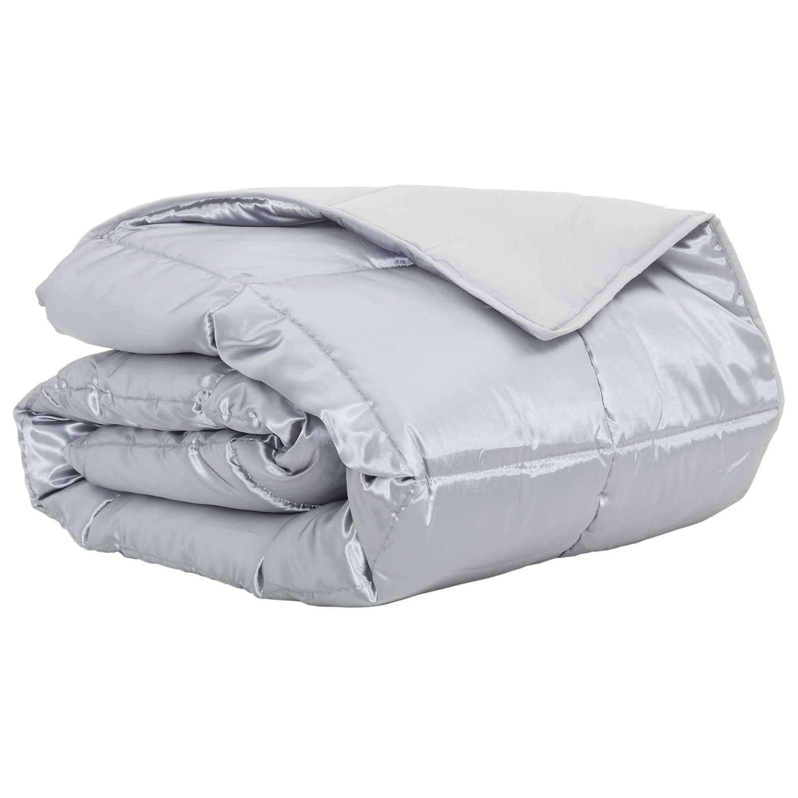 Sommerdecke Silber 135 x 200 cm Satin und Mikrofaser
