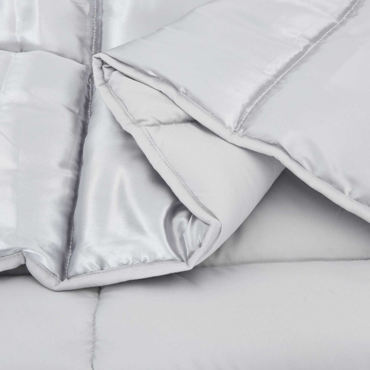 Sommerdecke Silber 200 x 200 cm Satin und Mikrofaser