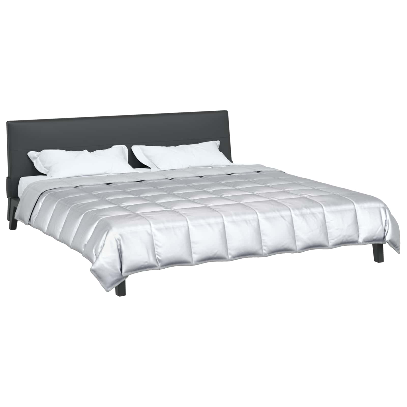 Sommerdecke Silber 200 x 200 cm Satin und Mikrofaser