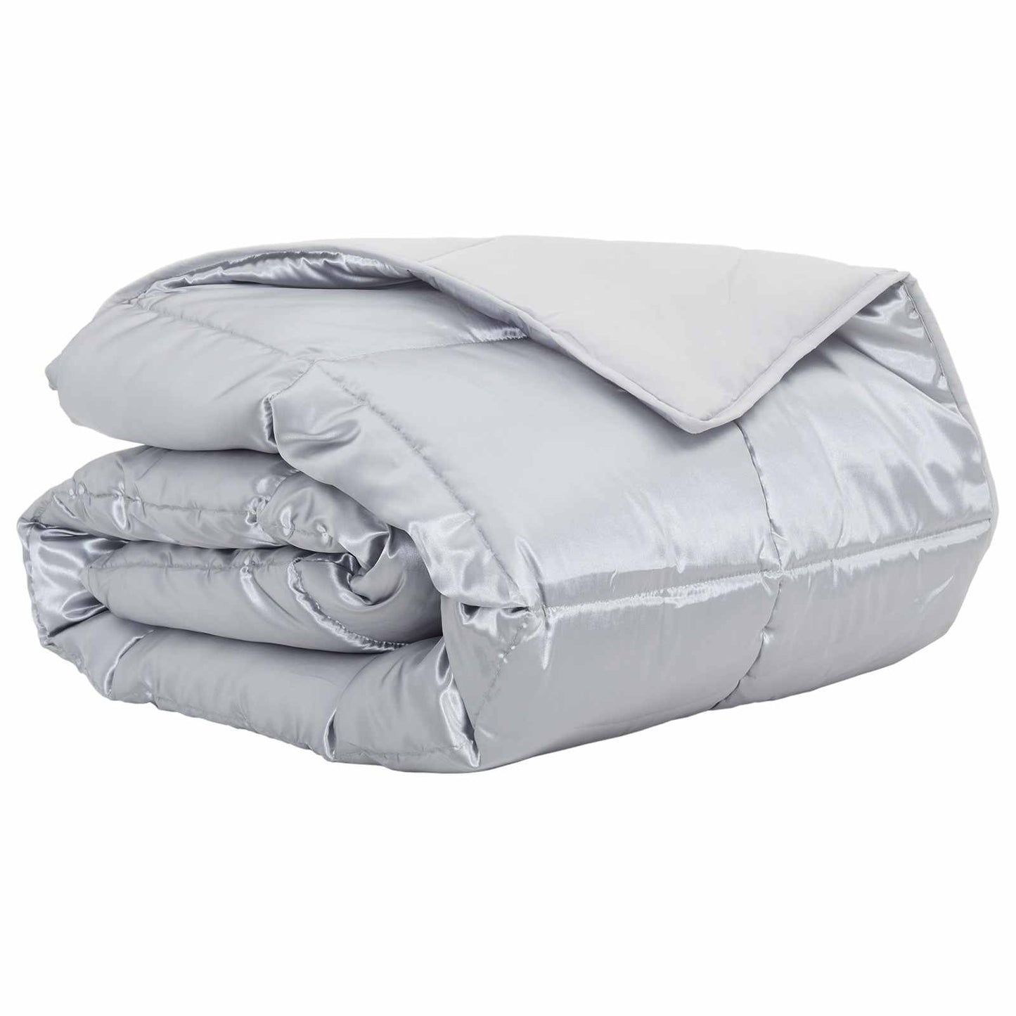 Sommerdecke Silber 200 x 220 cm Satin und Mikrofaser