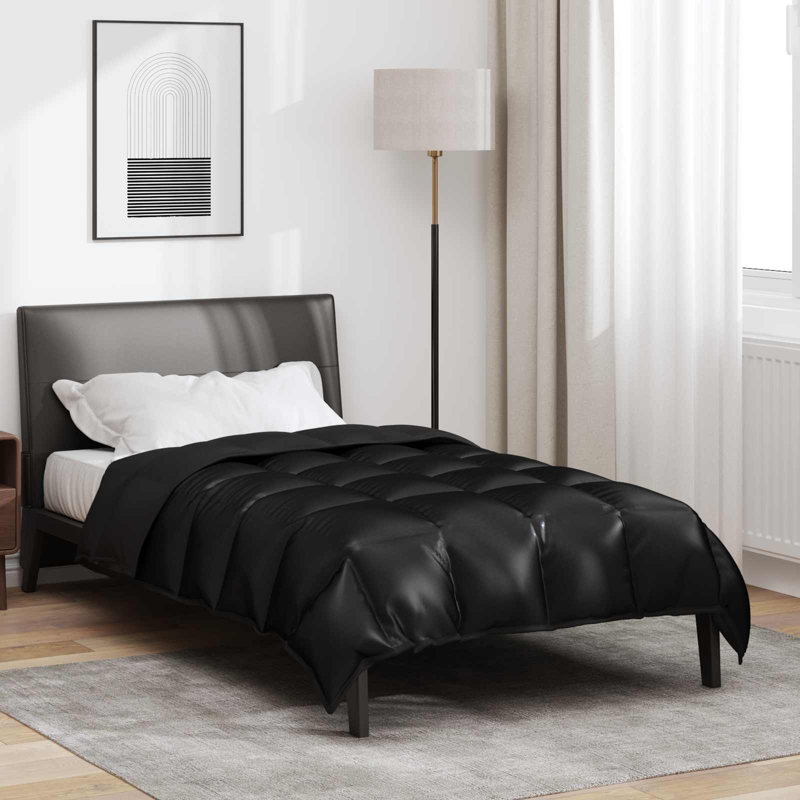 Winterbettdecke 135 x 200 cm 450 g/m² Schwarz