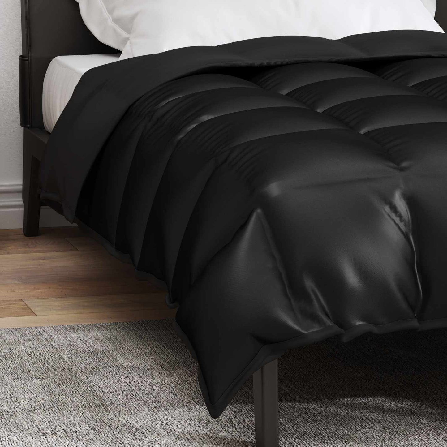 Winterbettdecke 155 x 220 cm 450 g/m² Schwarz