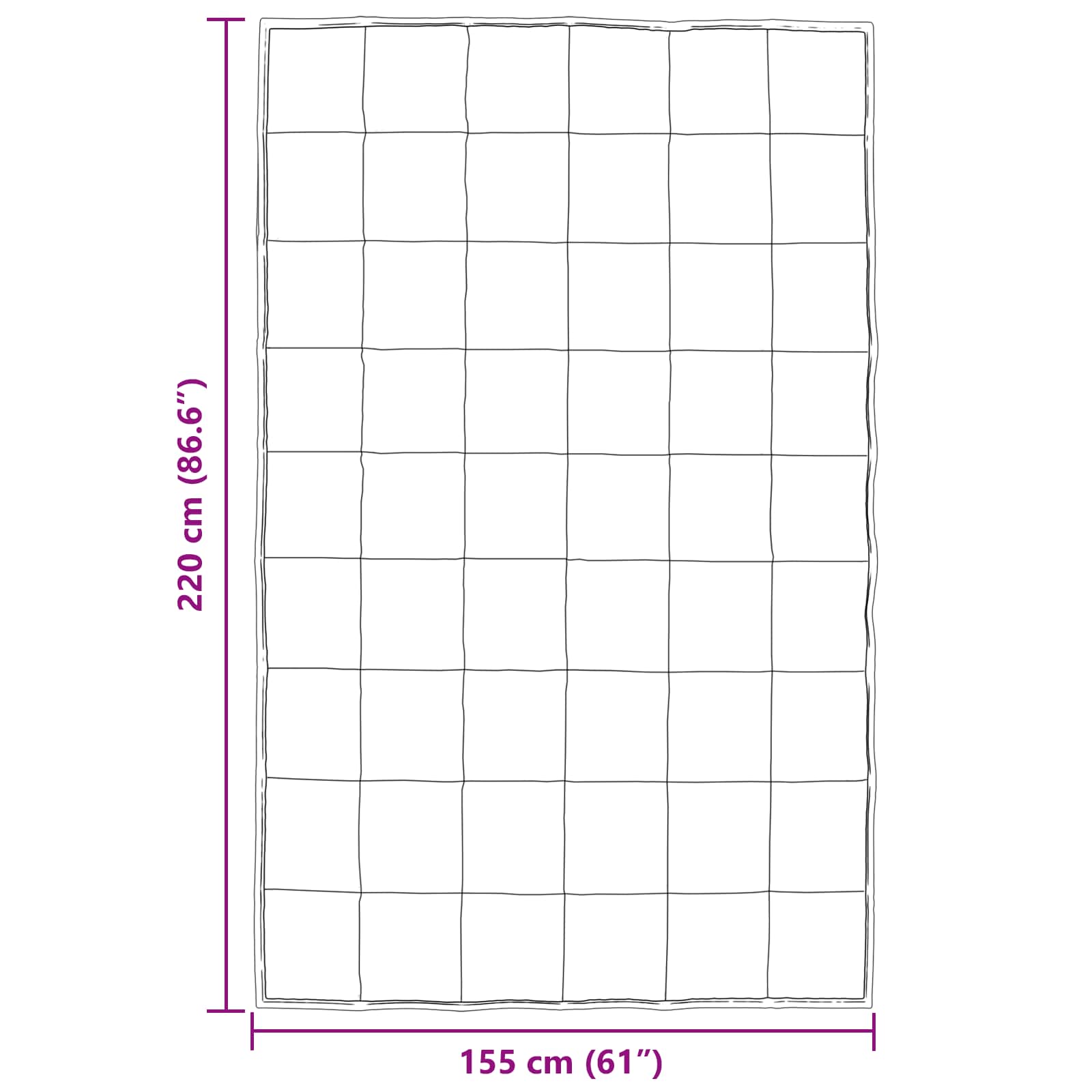 Winterbettdecke 155 x 220 cm 450 g/m² Schwarz