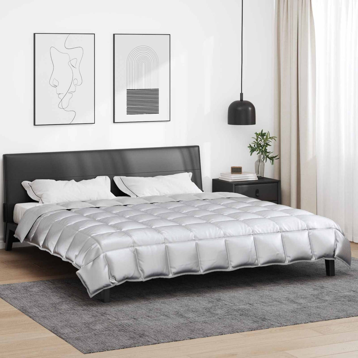 Winterbettdecke 200 x 200 cm 450 g/m² Silber