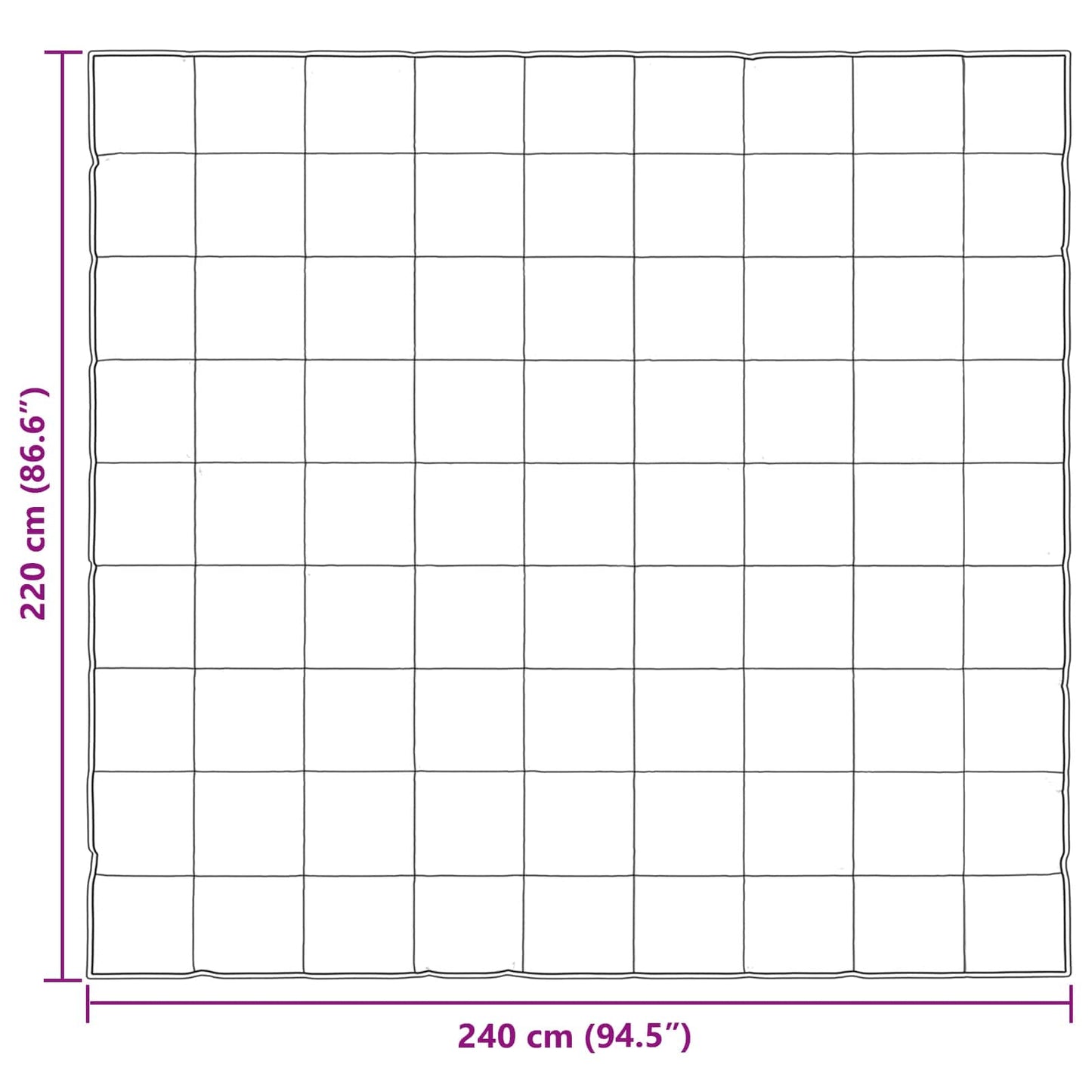 Winterbettdecke 220 x 240 cm 450 g/m² Silber