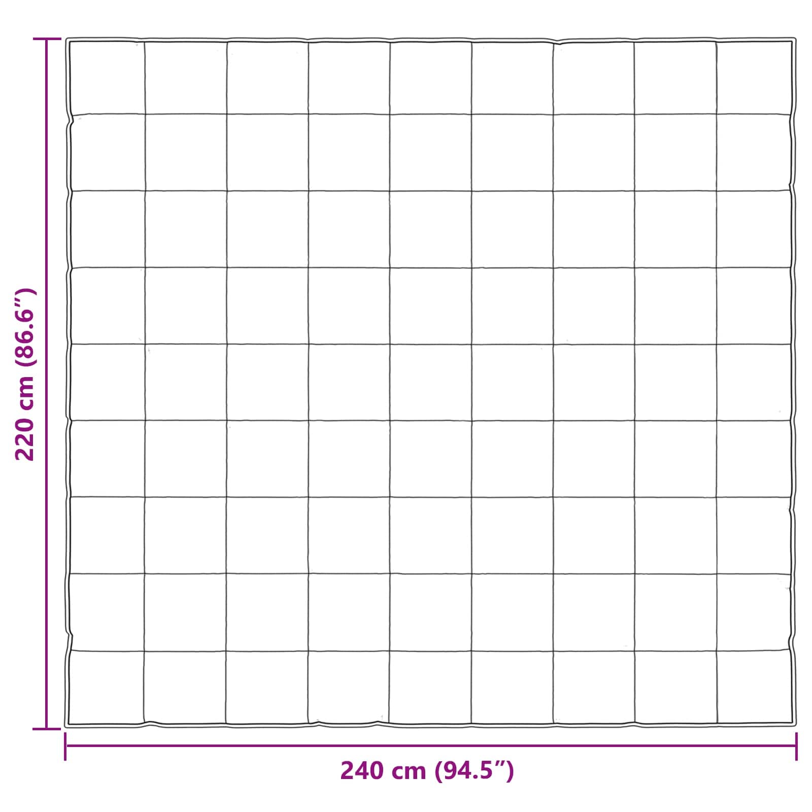 Winterbettdecke 220 x 240 cm 450 g/m² Silber