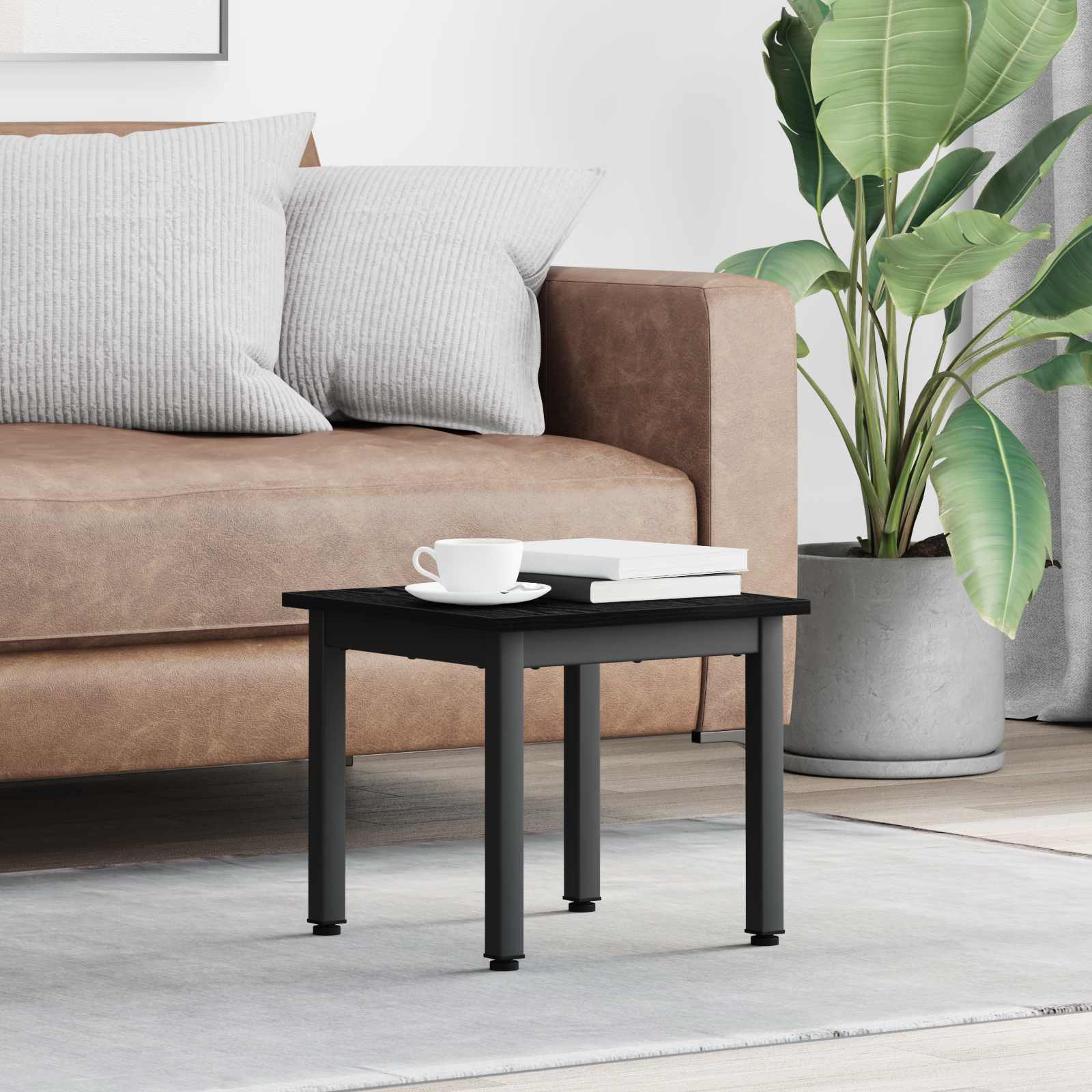 Couchtisch Schwarz Eichen-Optik 40 x 40 x 36 cm Holzwerkstoff