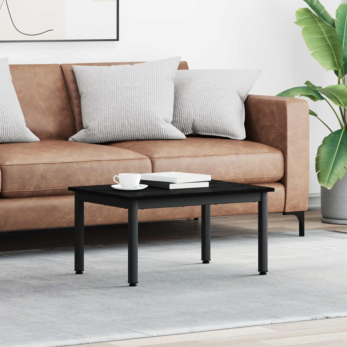 Couchtisch Schwarz Eichen-Optik 70 x 50 x 36 cm Holzwerkstoff