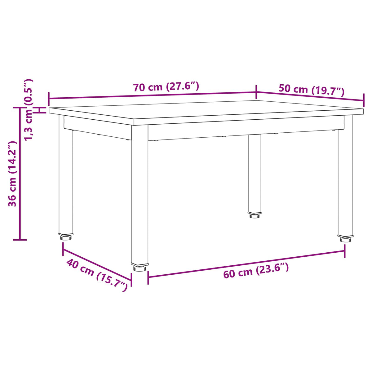 Couchtisch Sonoma 70 x 50 x 36 cm Holzwerkstoff