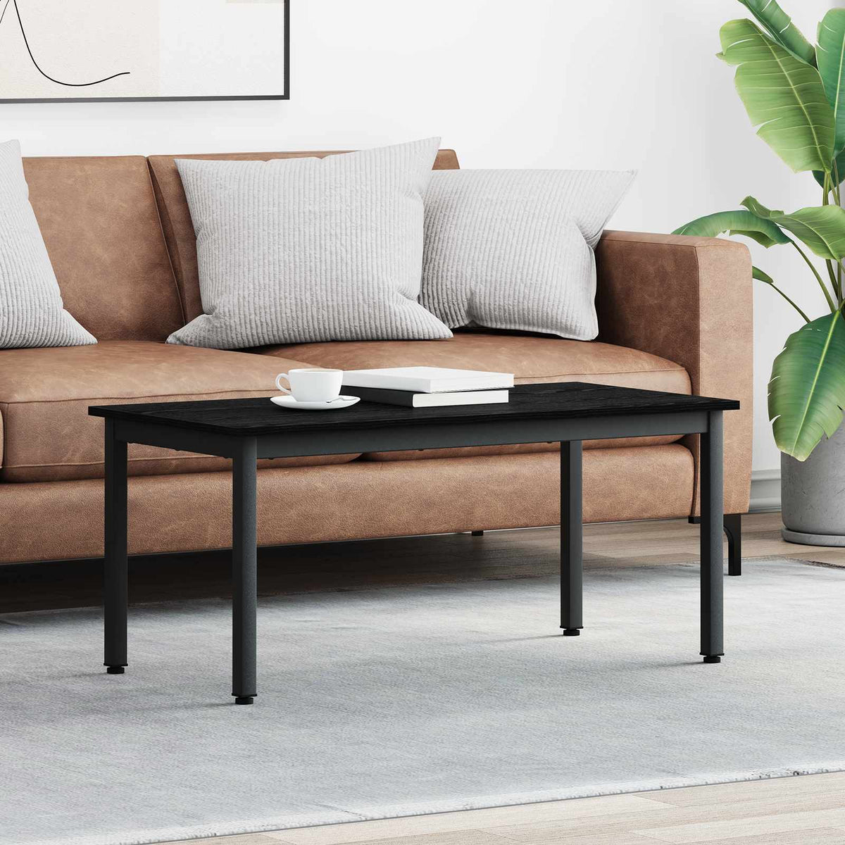 Couchtisch Schwarz Eichen-Optik 100 x 50 x 45 cm Holzwerkstoff