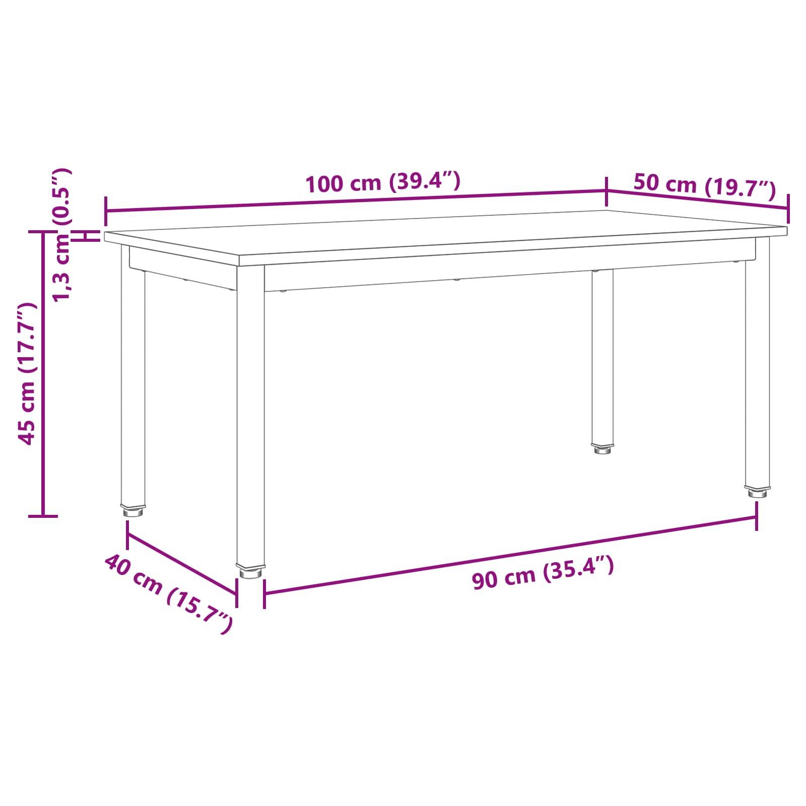 Couchtisch Sonoma 100 x 50 x 45 cm Holzwerkstoff