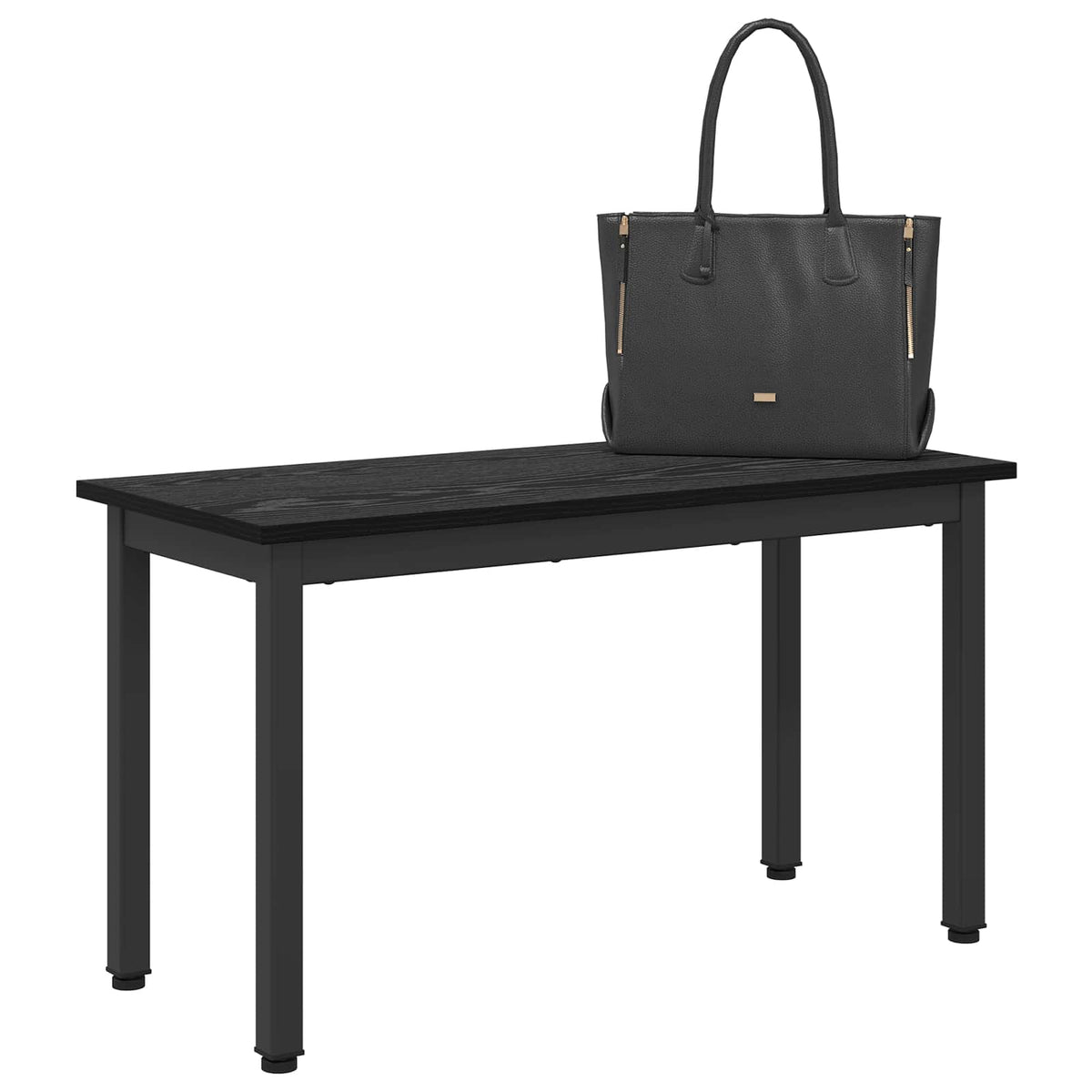 Bank Schwarz Eichen-Optik 80 x 35 x 45 cm Holzwerkstoff