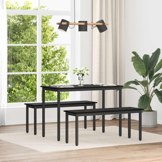 Bank Schwarz Eichen-Optik 110 x 35 x 45 cm Holzwerkstoff