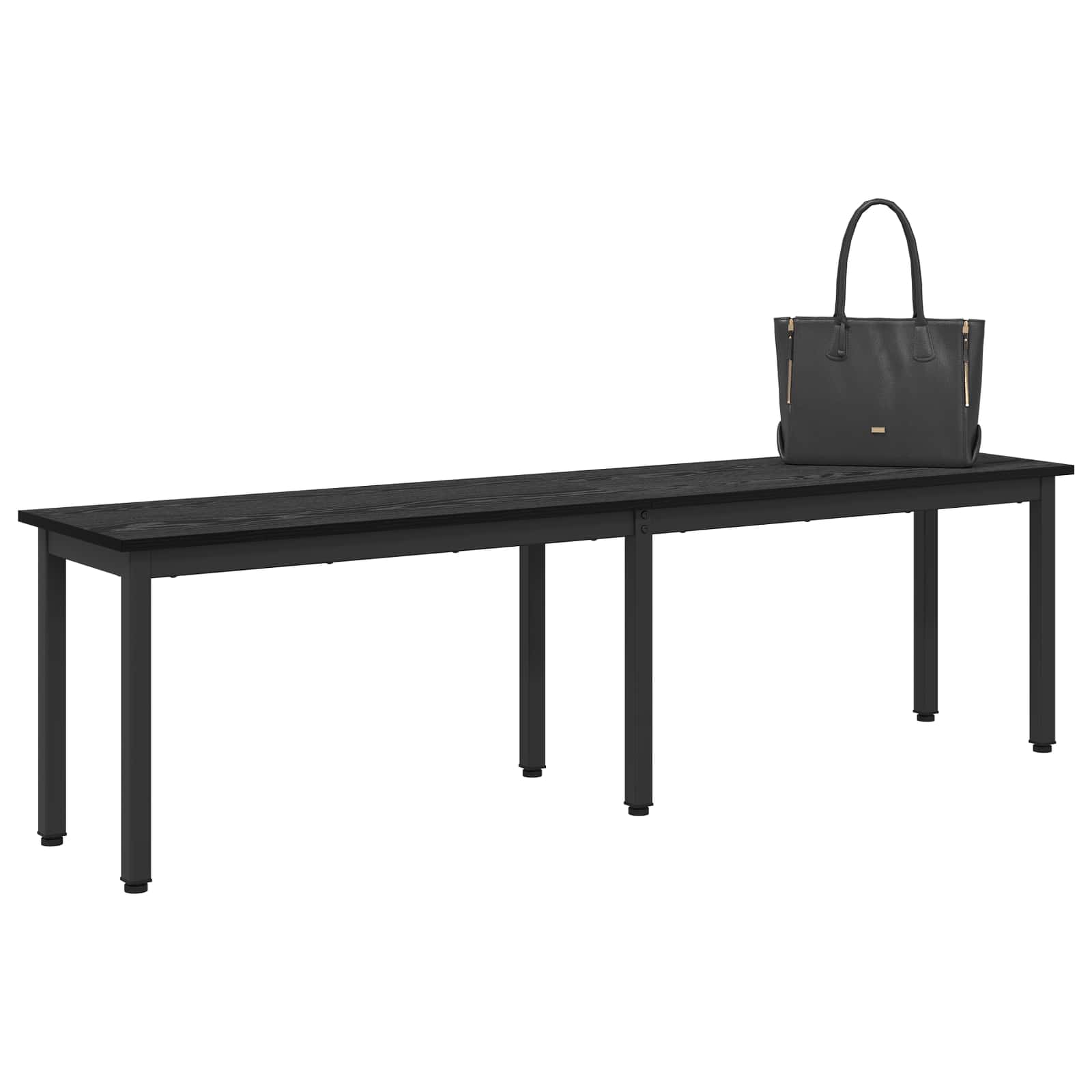 Bank Schwarz Eichen-Optik 160 x 35 x 45 cm Holzwerkstoff