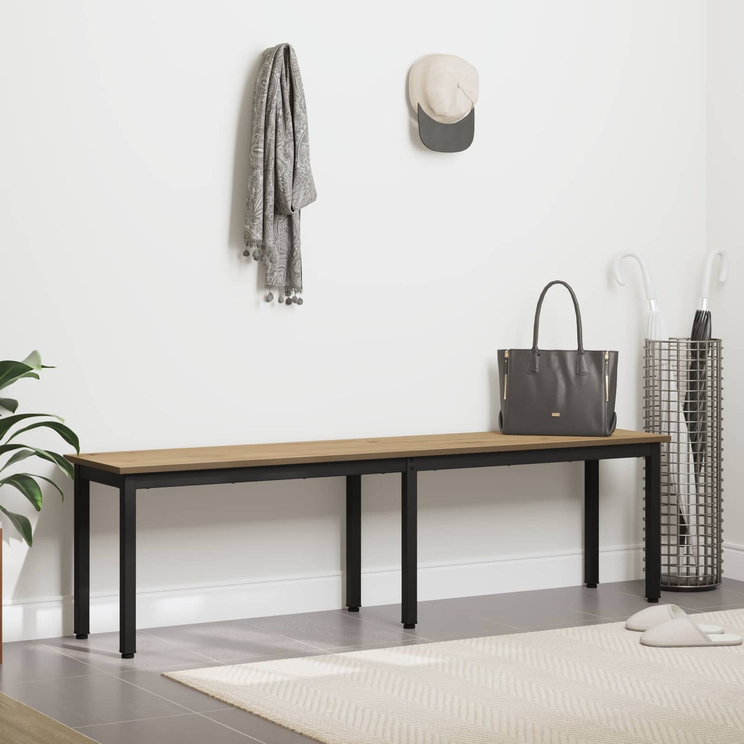 Bank Kunsthandwerk Eiche 160 x 35 x 45 cm Holzwerkstoff