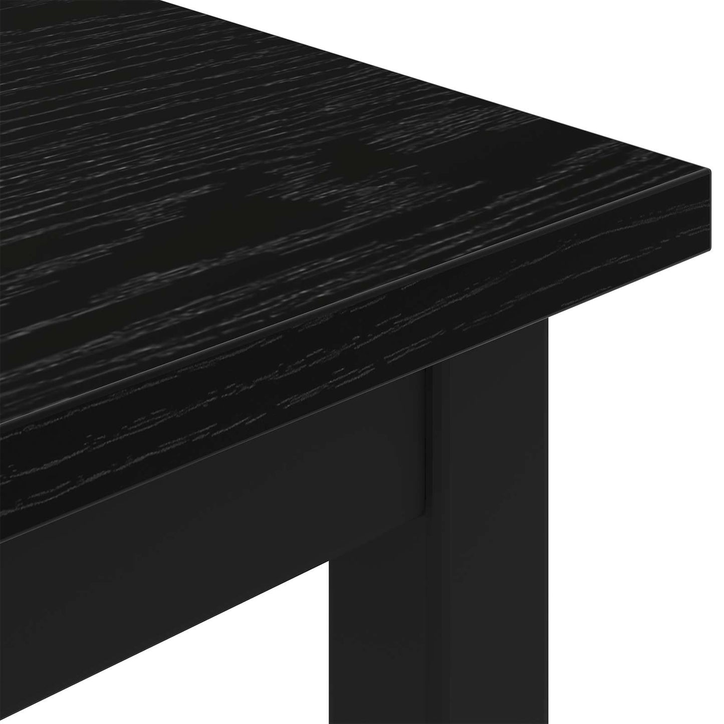 Bank Schwarz Eichen-Optik 200 x 35 x 45 cm Holzwerkstoff