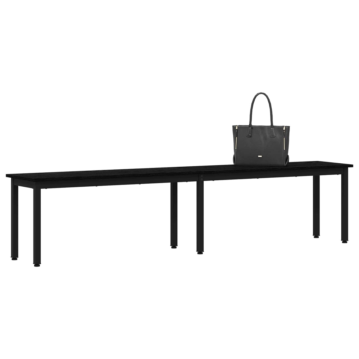 Bank Schwarz Eichen-Optik 200 x 35 x 45 cm Holzwerkstoff