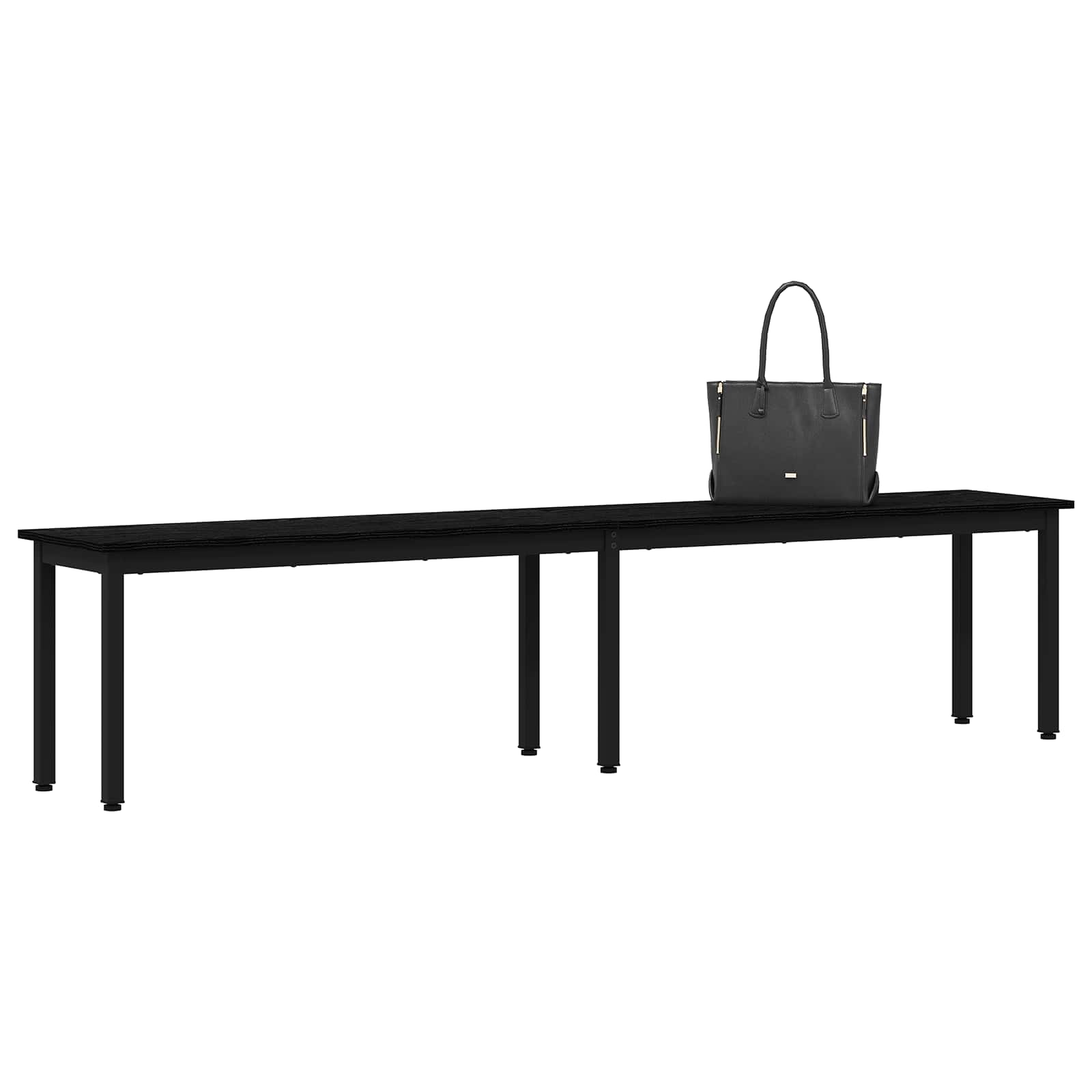 Bank Schwarz Eichen-Optik 200 x 35 x 45 cm Holzwerkstoff