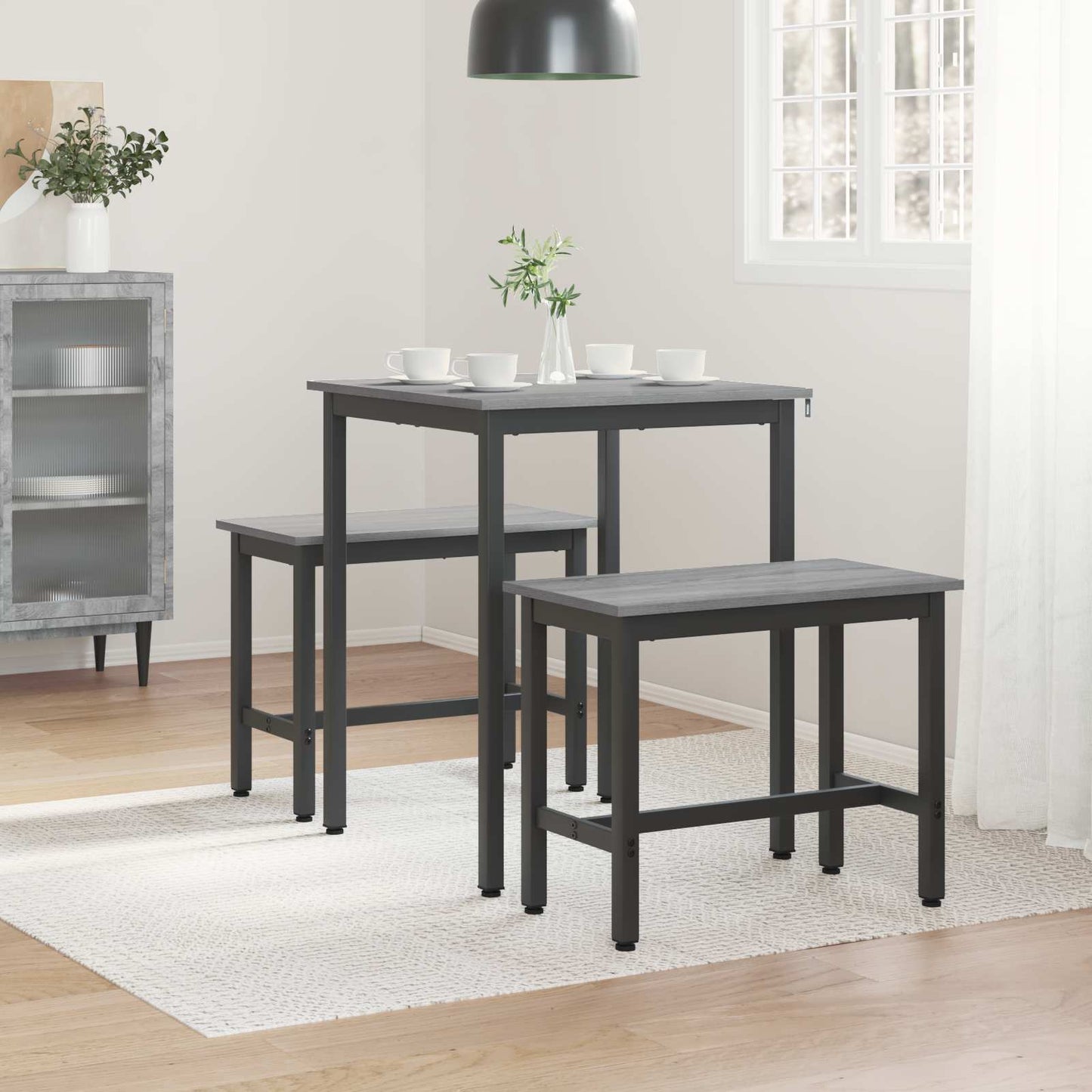 Esstische 60 x 60 x 75 cm Holzwerkstoff Sonoma-Grau Quadratisch