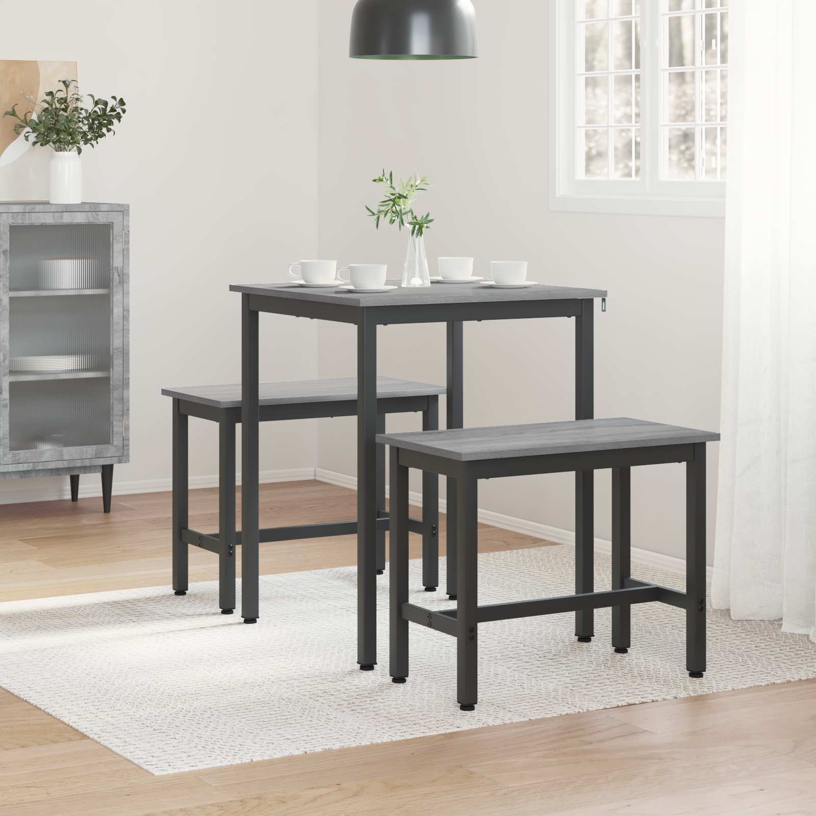 Esstische 60 x 60 x 75 cm Holzwerkstoff Sonoma-Grau Quadratisch