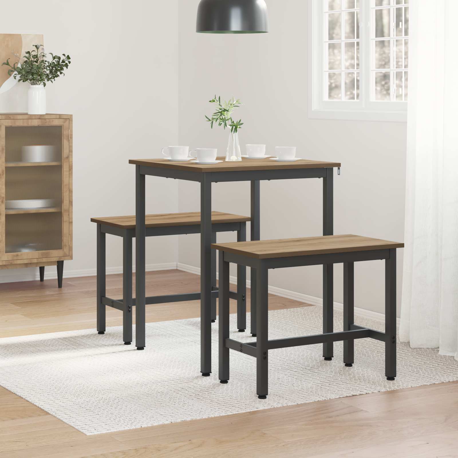 Esstische 60 x 60 x 75 cm Holzwerkstoff Artisan-Eiche