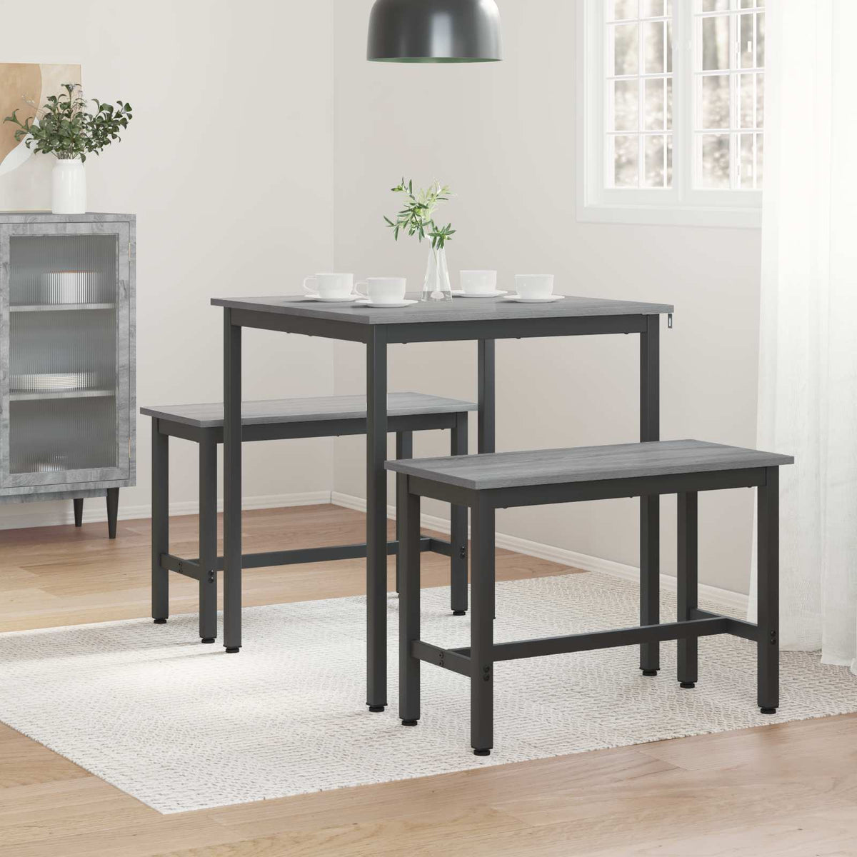 Esstische 70 x 70 x 75 cm Holzwerkstoff Sonoma-Grau Quadratisch