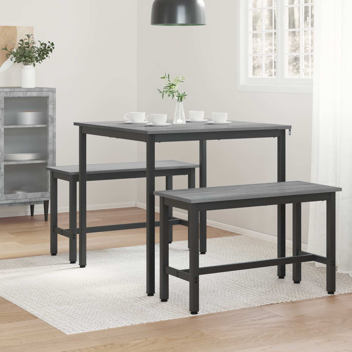 Esstische 80 x 80 x 75 cm Holzwerkstoff Sonoma-Grau Quadratisch