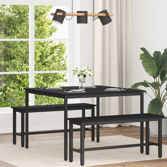 Esstische 110 x 110 x 75 cm Holzwerkstoff Schwarz Eichen-Optik