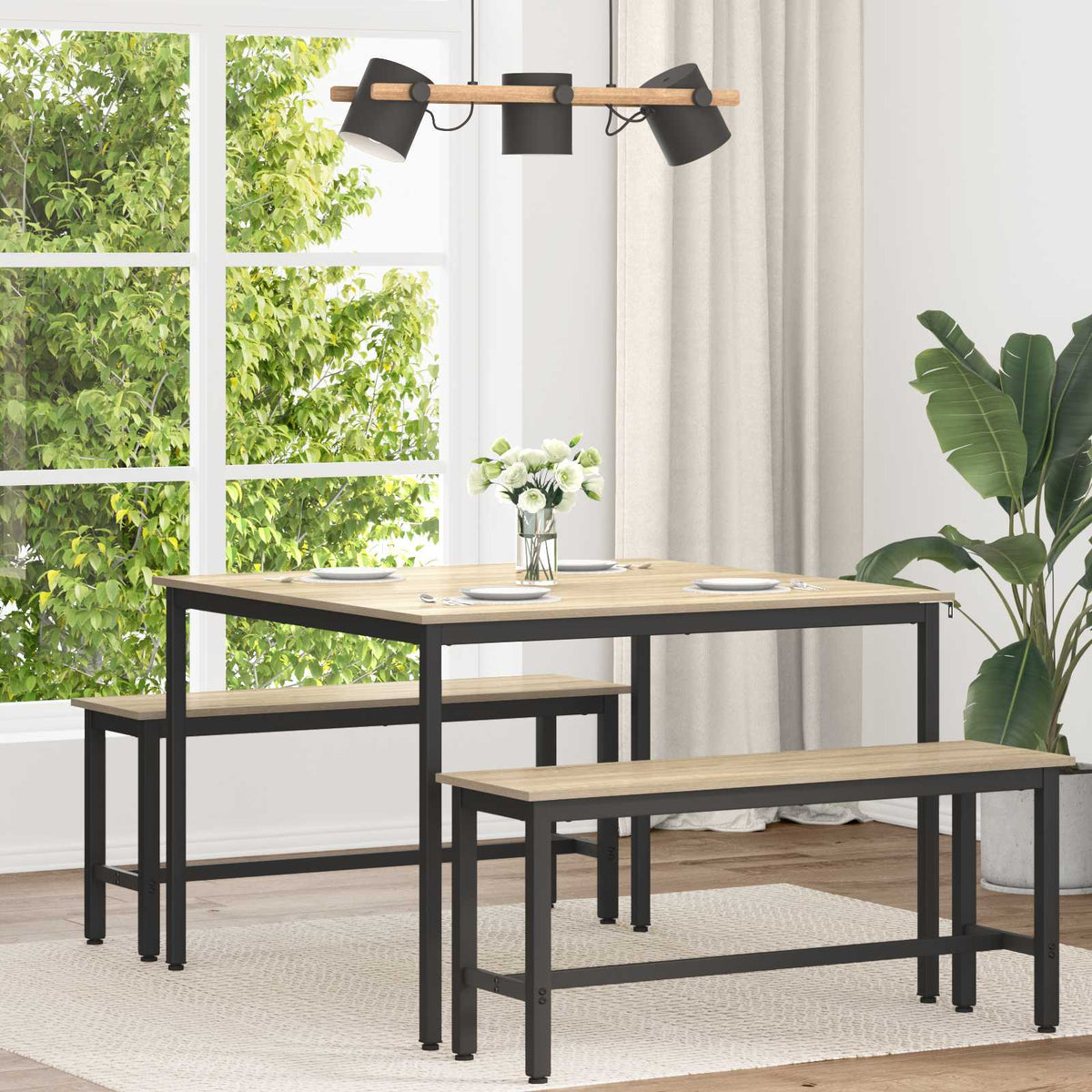 Esstische 110 x 110 x 75 cm Holzwerkstoff Sonoma-Eiche