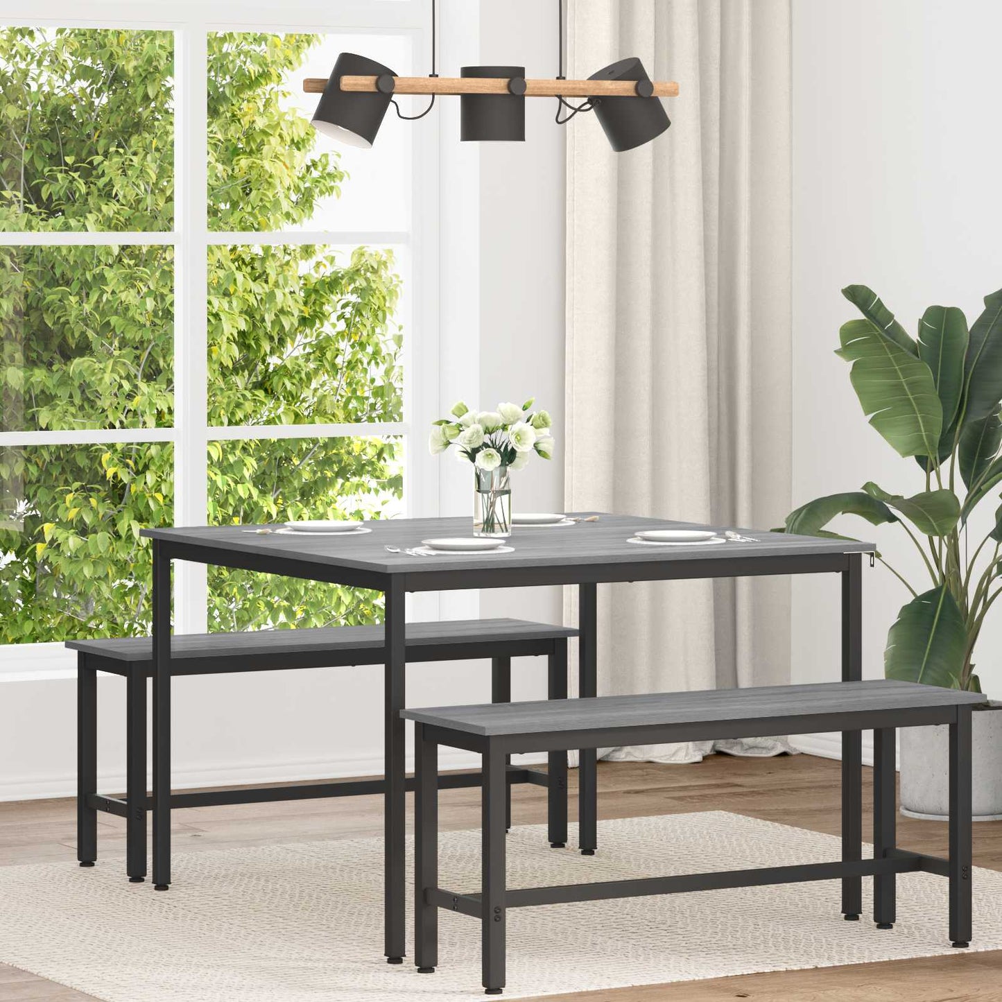 Esstische 110 x 110 x 75 cm Holzwerkstoff Sonoma-Grau